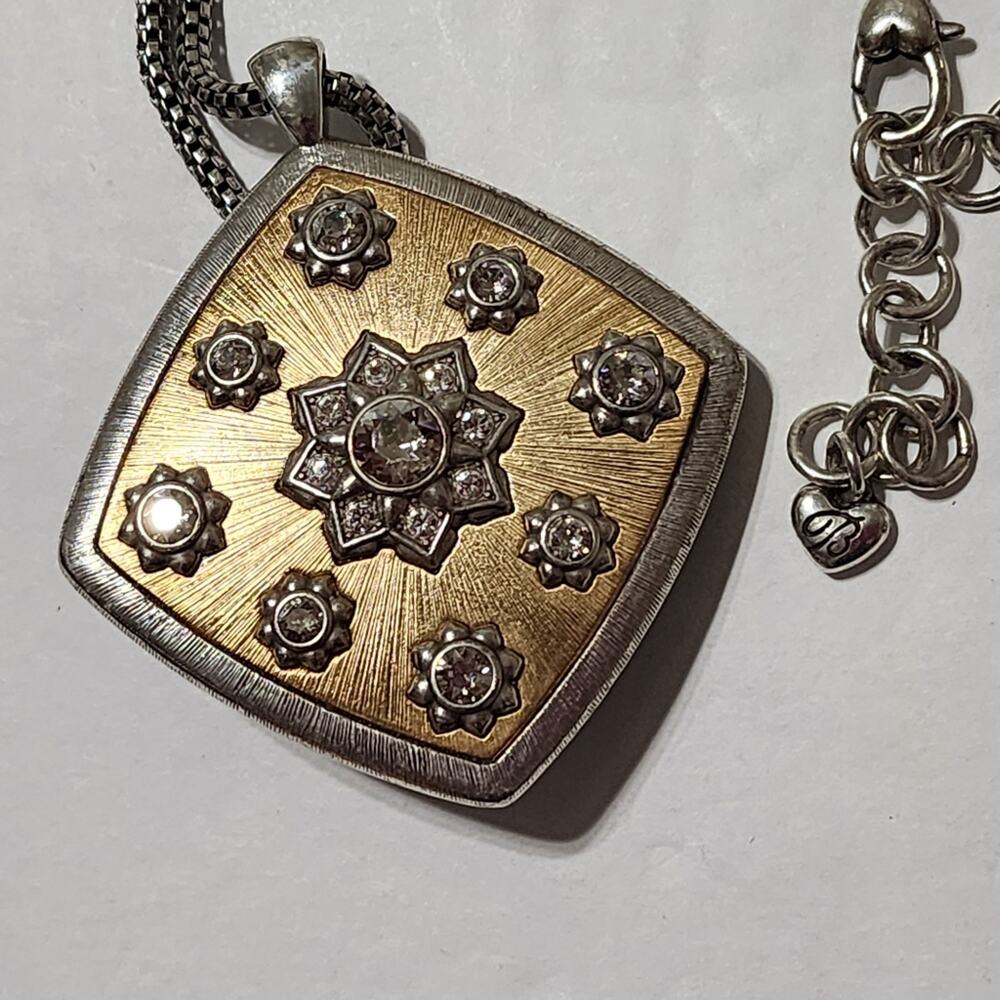 Brighton Eleganza Reversible‎ Brushed Silver Gold Necklace